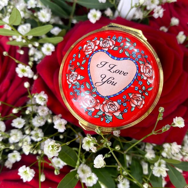 I Love You Deco Base Enamel Trinket Box