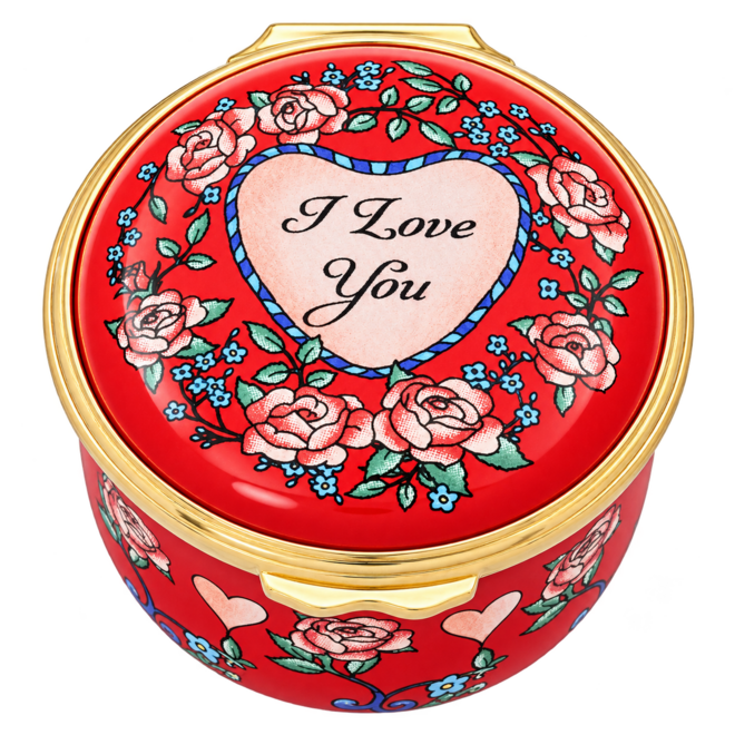 I Love You Deco Base Enamel Trinket Box