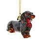 Noble Gems Black & Tan Dachshund Glass Ornament