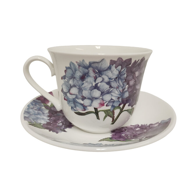 Adderley Ceramics Hydrangea Cup & Saucer