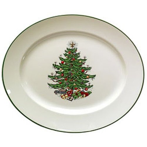 Cuthbertson Christmas Tree Oval Platter, Large Cuthbertson Christmas Tree Oval Platter, Large
