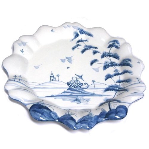 Isis Ceramics Isis Blue Playful Monkeys - Clement - Fluted Dish Isis Ceramics Isis Blue Playful Monkeys - Clement - Fluted Dish