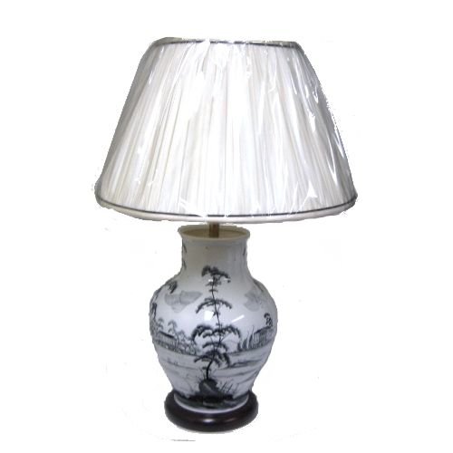 Isis Ceramics Isis Black Palladian Large Jar Lamp with Shade Isis Ceramics Isis Black Palladian Large Jar Lamp with Shade
