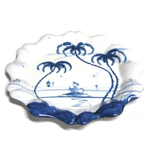 Isis Ceramics Isis Blue Playful Monkeys - Fife - Fluted Dish Isis Ceramics Isis Blue Playful Monkeys - Fife - Fluted Dish