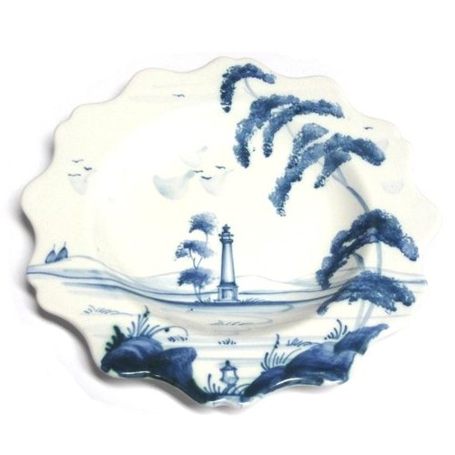 Isis Ceramics Isis Blue Palladian - Minaret Monument - Scallop Tea Plate Isis Ceramics Isis Blue Palladian - Minaret Monument - Scallop Tea Plate