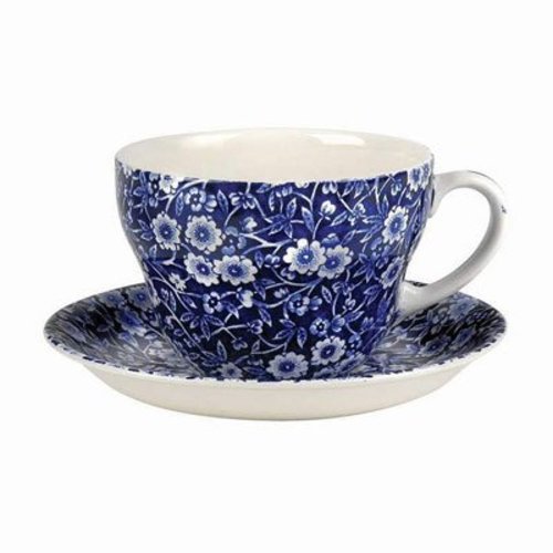 Burleigh Pottery Calico Blue Breakfast Cup & Saucer Burleigh Pottery Calico Blue Breakfast Cup & Saucer