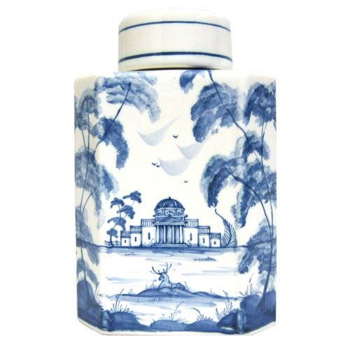 Isis Ceramics Isis Blue Palladian Tea Caddy Isis Ceramics Isis Blue Palladian Tea Caddy