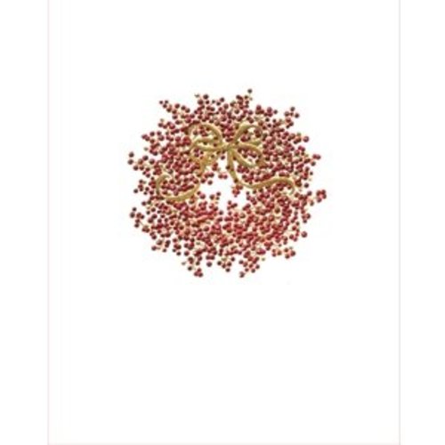 Caspari Caspari Pepperberry Wreath Embossed Christmas Cards Caspari Caspari Pepperberry Wreath Embossed Christmas Cards