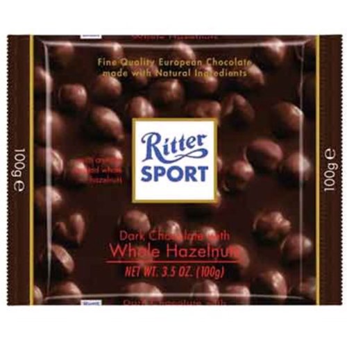 Ritter Sport Ritter Sport Dark Chocolate with Whole Hazelnuts Ritter Sport Ritter Sport Dark Chocolate with Whole Hazelnuts