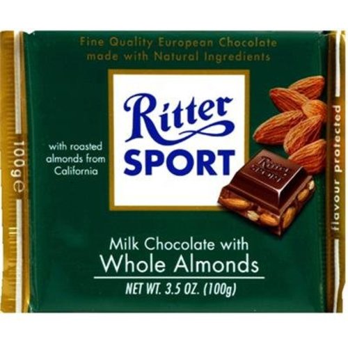 Ritter Sport Ritter Sport Milk Chocolate with Whole Almonds Ritter Sport Ritter Sport Milk Chocolate with Whole Almonds