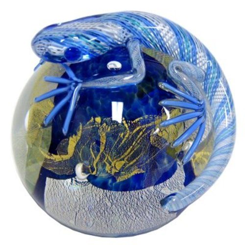 Twists Glass Studio Twists Glass Studio Lizard Paperweight - Light Blue Twists Glass Studio Twists Glass Studio Lizard Paperweight - Light Blue