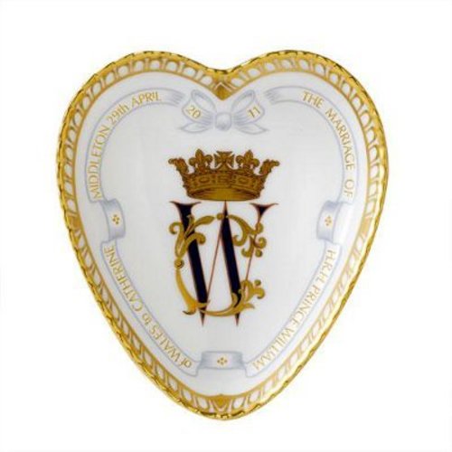 Royal Crown Derby Wedding W.C Heart Tray Royal Crown Derby Wedding W.C Heart Tray
