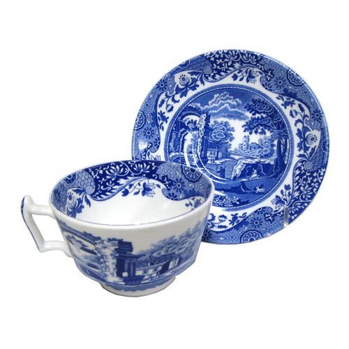 Spode Spode Blue Italian Teacup & Saucer Spode Spode Blue Italian Teacup & Saucer