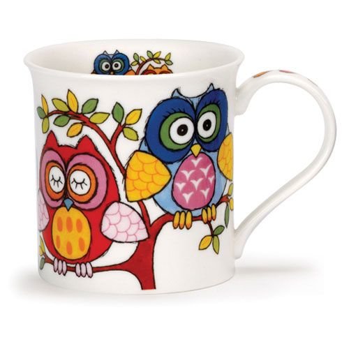 Dunoon Dunoon Bute Life's a Hoot Mug - Blue / Red Dunoon Dunoon Bute Life's a Hoot Mug - Blue / Red