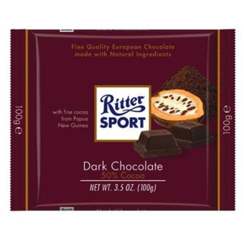 Ritter Sport Ritter Sport 50% Dark Chocolate Ritter Sport Ritter Sport 50% Dark Chocolate