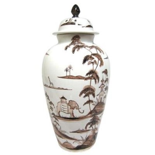 Isis Ceramics Isis Brown Exotic Animals Wigstand Vase Isis Ceramics Isis Brown Exotic Animals Wigstand Vase