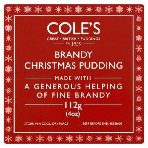 Cole's Foods Brandy Christmas Pudding - 112g (Individual) Cole's Foods Brandy Christmas Pudding - 112g (Individual)