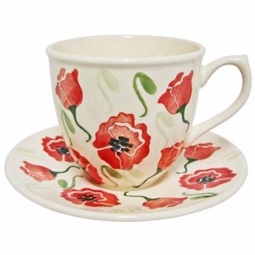 Peregrine Pottery Peregrine Pottery Poppy Cup and Saucer Peregrine Pottery Peregrine Pottery Poppy Cup and Saucer
