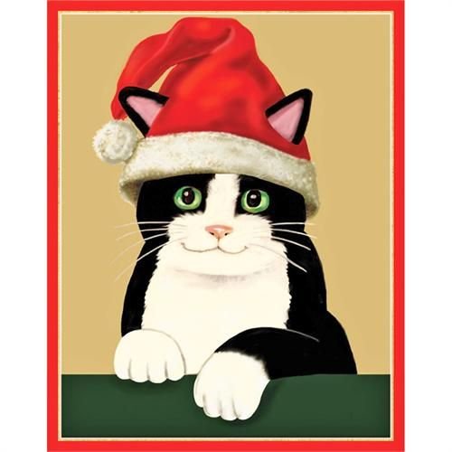 Caspari Caspari Christmas Cards - Cat with Santa Hat Caspari Caspari Christmas Cards - Cat with Santa Hat
