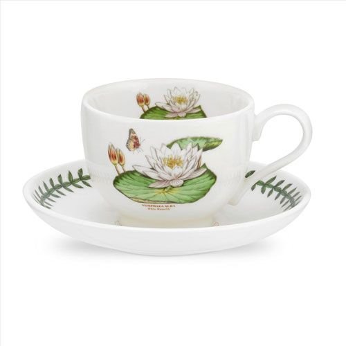 Portmeirion Exotic Botanic Garden Teacup & Saucer - White Waterlily Portmeirion Exotic Botanic Garden Teacup & Saucer - White Waterlily