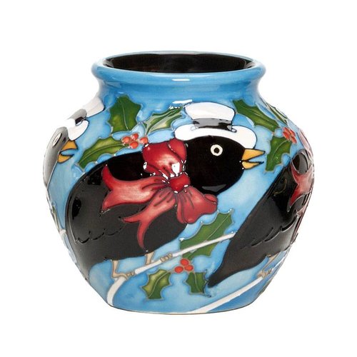 Moorcroft Pottery Twelve Days of Christmas 4 Calling Birds Vase Moorcroft Pottery Twelve Days of Christmas 4 Calling Birds Vase
