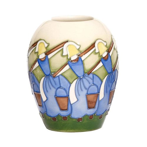 Moorcroft Pottery Twelve Days of Christmas 8 Maids a Milking Vase Moorcroft Pottery Twelve Days of Christmas 8 Maids a Milking Vase