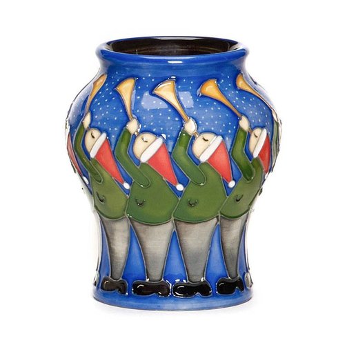 Moorcroft Pottery Twelve Days of Christmas 11 Pipers Piping Vase Moorcroft Pottery Twelve Days of Christmas 11 Pipers Piping Vase