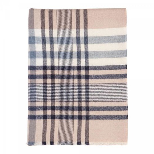 Johnstons of Elgin Johnstons Extra Fine Merino Contemporary Check Throw - Navy Johnstons of Elgin Johnstons Extra Fine Merino Contemporary Check Throw - Navy