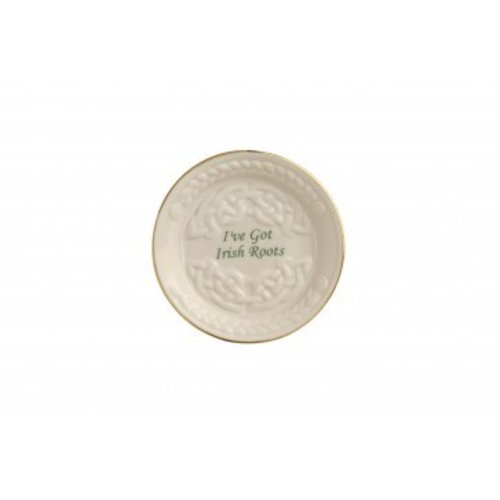 Belleek Belleek Celtic Dish with "I've got Irish Roots" Belleek Belleek Celtic Dish with "I've got Irish Roots"