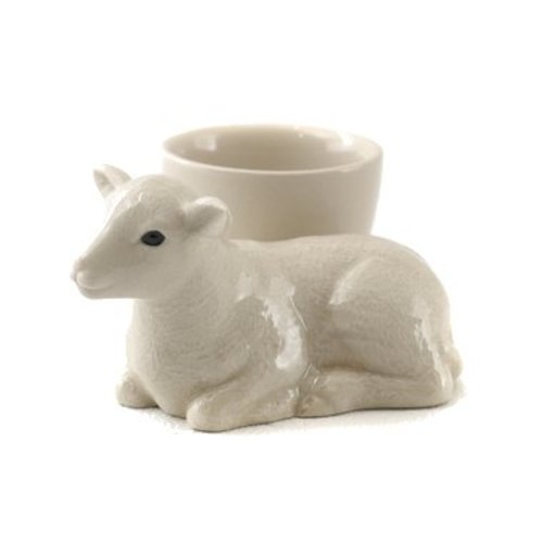 Quail Ceramics Quail Lamb with Egg Cup Quail Ceramics Quail Lamb with Egg Cup