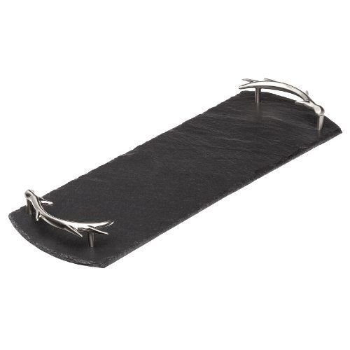 Slate Small Serving Tray, Antler Handles Slate Small Serving Tray, Antler Handles