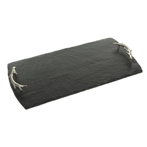 Slate Large Serving Tray, Antler Handles Slate Large Serving Tray, Antler Handles
