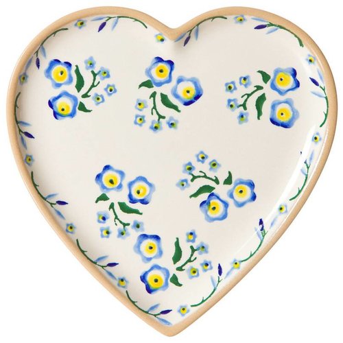 Nicholas Mosse Nicholas Mosse Forget Me Not Heart Plate Nicholas Mosse Nicholas Mosse Forget Me Not Heart Plate