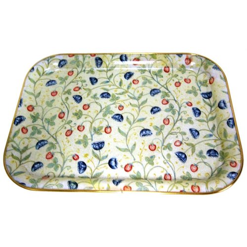 Keswick & Arnold Designs Service Trays Keswick & Arnold Designs Strawberry & Cornflower 17"x13" Rectangular Tray Keswick & Arnold Designs Service Trays Keswick & Arnold Designs Strawberry & Cornflower 17"x13" Rectangular Tray