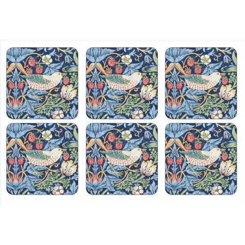 Pimpernel Pimpernel Strawberry Thief (Blue) Coasters Pimpernel Pimpernel Strawberry Thief (Blue) Coasters