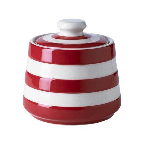 Cornishware Cornishware Covered Sugar Bowl - Red Cornishware Cornishware Covered Sugar Bowl - Red