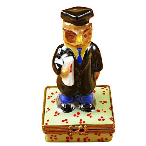 limoges Limoges Graduation Owl Box limoges Limoges Graduation Owl Box