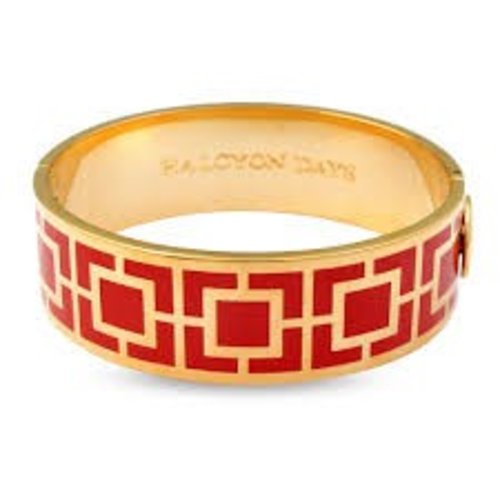 Halcyon Days Halcyon Days 19 mm Maya Bangle - Red and Gold Halcyon Days Halcyon Days 19 mm Maya Bangle - Red and Gold