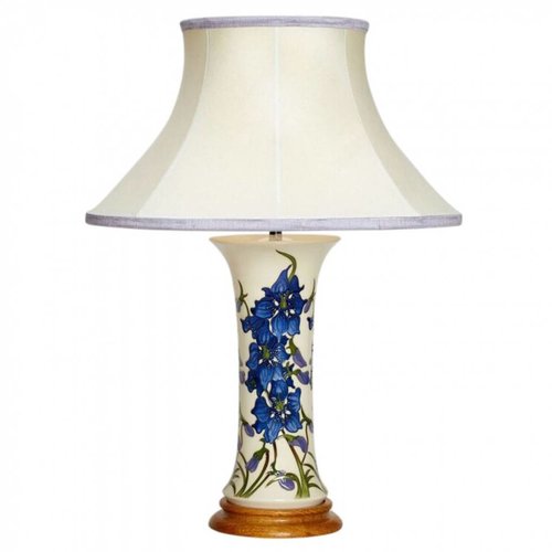 Moorcroft Pottery Delphinium Lamp With Shade Moorcroft Pottery Delphinium Lamp With Shade
