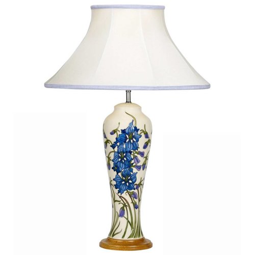 Moorcroft Pottery Delphinium Lamp With Shade Moorcroft Pottery Delphinium Lamp With Shade