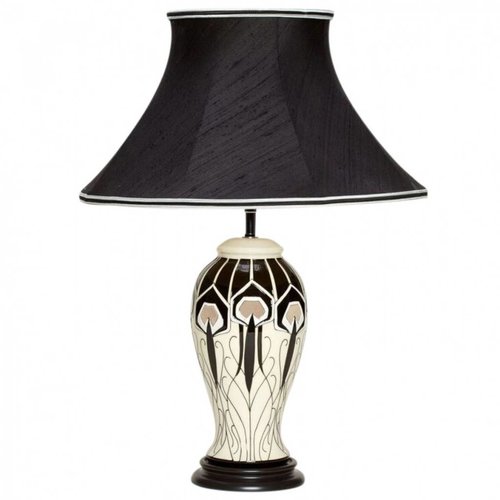 Moorcroft Pottery Peacock Parade Lamp With Shade Moorcroft Pottery Peacock Parade Lamp With Shade