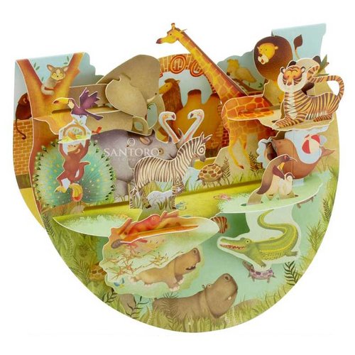Santoro London Santoro Pop-up Card - Zoo Santoro London Santoro Pop-up Card - Zoo