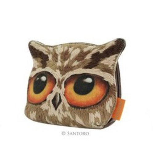 Santoro London Santoro London Book Owls Canvas and Wool Owl Purse Santoro London Santoro London Book Owls Canvas and Wool Owl Purse