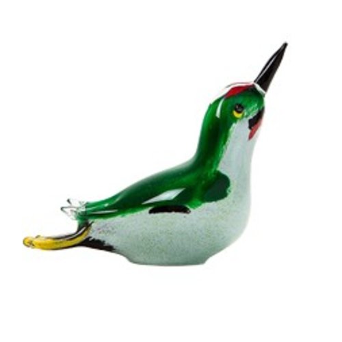 Langham Glass Langham Glass Green Woodpecker - Medium Langham Glass Langham Glass Green Woodpecker - Medium