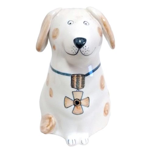 Rye Pottery Rye Dog - Tan With Flower Rye Pottery Rye Dog - Tan With Flower