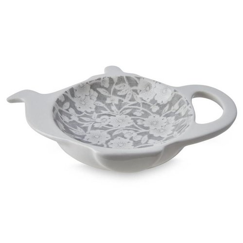 Burleigh Pottery Calico Grey Mini Teapot Tea Bag Holder - Boxed Burleigh Pottery Calico Grey Mini Teapot Tea Bag Holder - Boxed