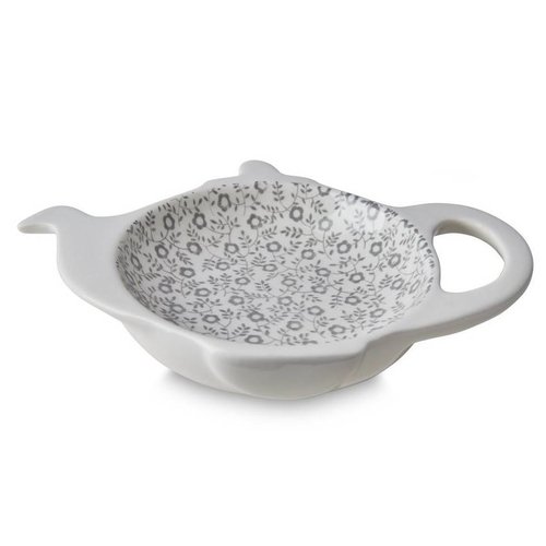 Burleigh Pottery Felicity Grey Mini Teapot Tea Bag Holder - Boxed Burleigh Pottery Felicity Grey Mini Teapot Tea Bag Holder - Boxed