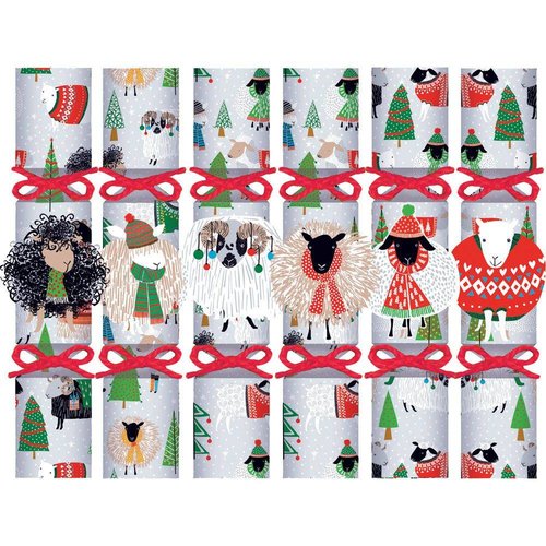 Caspari Christmas Crackers - Warm and Wooly - 6 Count Caspari Christmas Crackers - Warm and Wooly - 6 Count