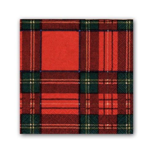Caspari Caspari Royal Plaid Cocktail Napkins Caspari Caspari Royal Plaid Cocktail Napkins
