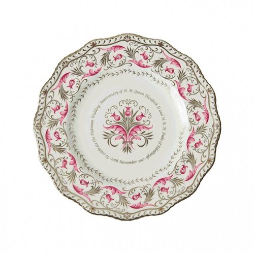 Royal Crown Derby Queen Platinum Wedding Anniversary Gadroon Plate LE Royal Crown Derby Queen Platinum Wedding Anniversary Gadroon Plate LE